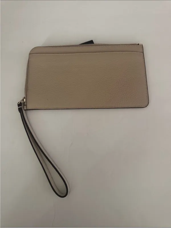 kate spade New York Beige and Cream Leather Wristlet - Image 4