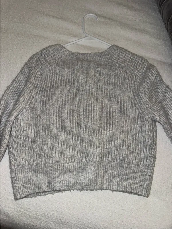 Abercrombie Jessica Simpson Cream Ribbed Knit Cardigan Sweater - Image 2