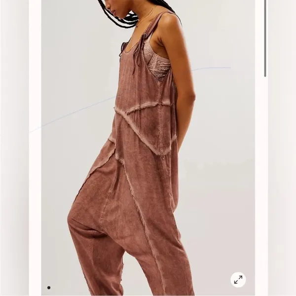 free people Act Natural Shapeless Romper jumpsuit sz‎ small - Image 3