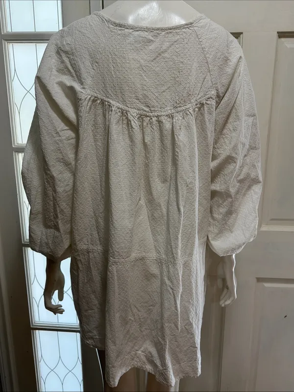 Free People Brynn BohoToo White Textured Long Sleeve Tunic/Blouse S M - Image 11