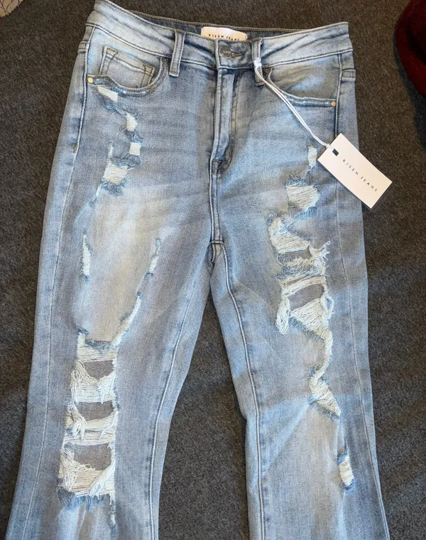 Risen Boutique High Rise Flare Jeans - Image 4