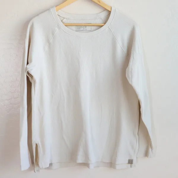 5.11 Tactical Thermal Top Women L Cream Waffle Knit Base Layer Long Sleeve Shirt - Image 2