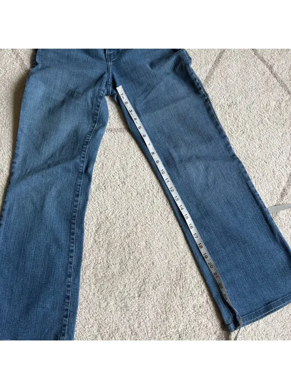 NYDJ Bootcut Jeans Petite Medium Wash Stretch Denim Embellished Back Pocket - Image 4
