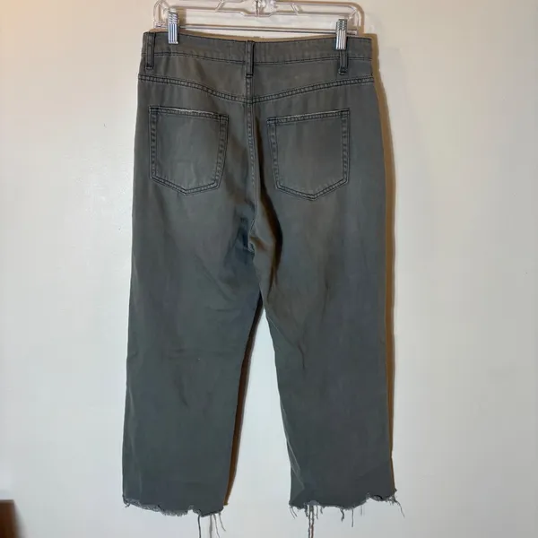 Vervet Super High Rise 90s‎ Vintage Crop Flare Jeans Size 29 Olive Green - Image 5