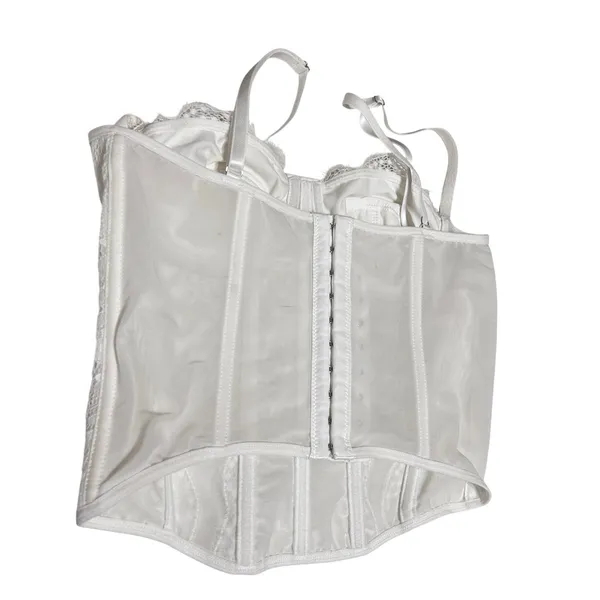 Womens Cottage Coquette‎ Corset Top Small White Lace Bustier Lingerie Bridal - Image 6