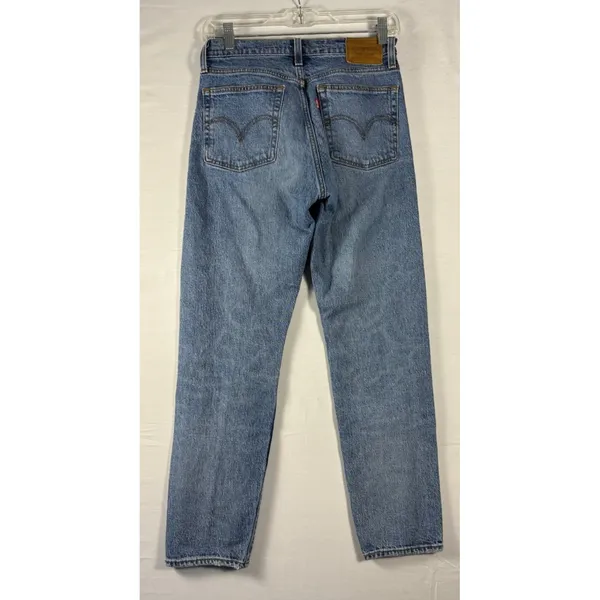 Levi's Premium Blue Medium Wash Wedgie Straight Leg Denim‎ Jeans Women's Size 26 - Image 2