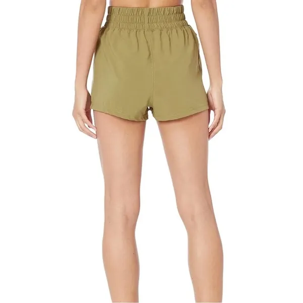 Free People Movement Next Round Shorts - Olive Green - Image 3