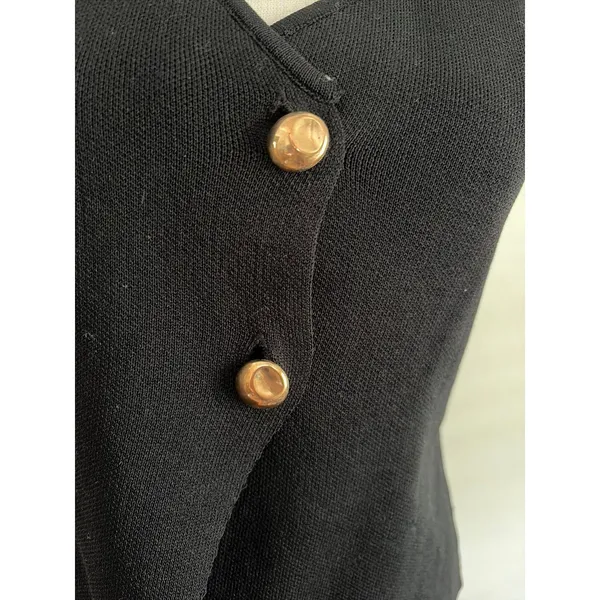 Black vest with gold tone buttons. Small - Image 3