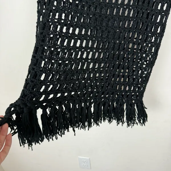 Revolve Superdown Black Crochet Midi Skirt Fringe - Image 8
