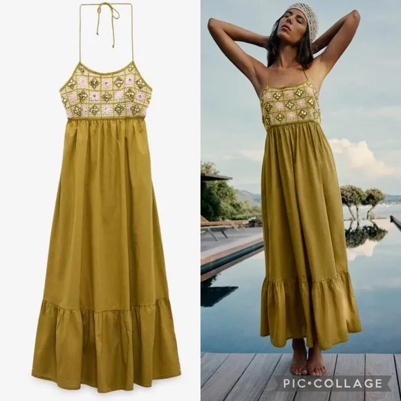 Zara Mix Beaded Crochet Dress - Image 2