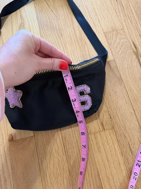 Stoney Clover Lane Black S Monogram Patch Fanny Pack - Image 5
