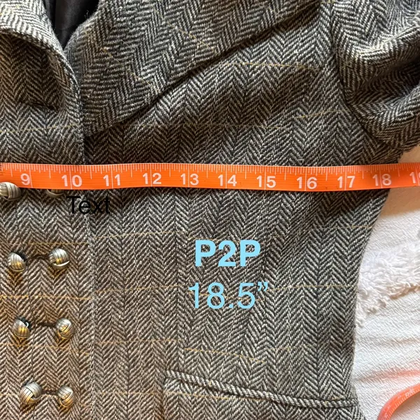 Womens Blazer Size US 8 EU 38 Gray Herringbone H&M Wool‎ Blend Jacket - Image 10