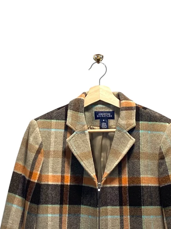Jones New York Wool Blazer Beige Size 4 Y2K Preppy Academia Old Money Neutral - Image 5