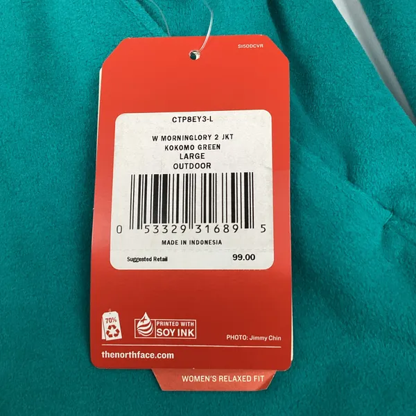 The North Face Women’s Morningglory Full Zip Fleece Jacket Teal NEW with Tag - Image 3