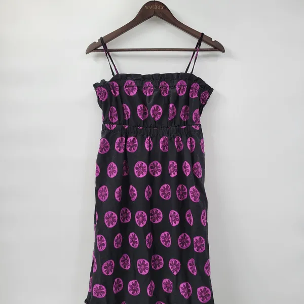 Free People Leanna Dress Womens M Black‎ Purple Bandeau Summer Boho Empire - Image 12