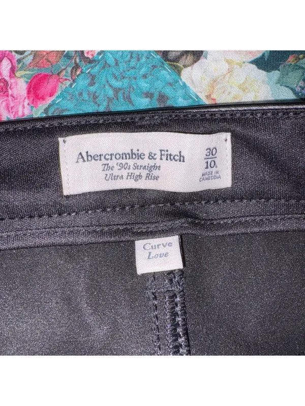 Abercrombie & Fitch 30/10L The '90s Straight Ultra High Rise Faux Leather Pants - Image 4