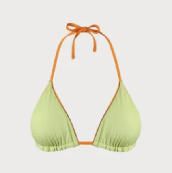 BERLOOK Orange Reversible Halter Triangle Bikini Top ONLY 70 Size XS - Image 7