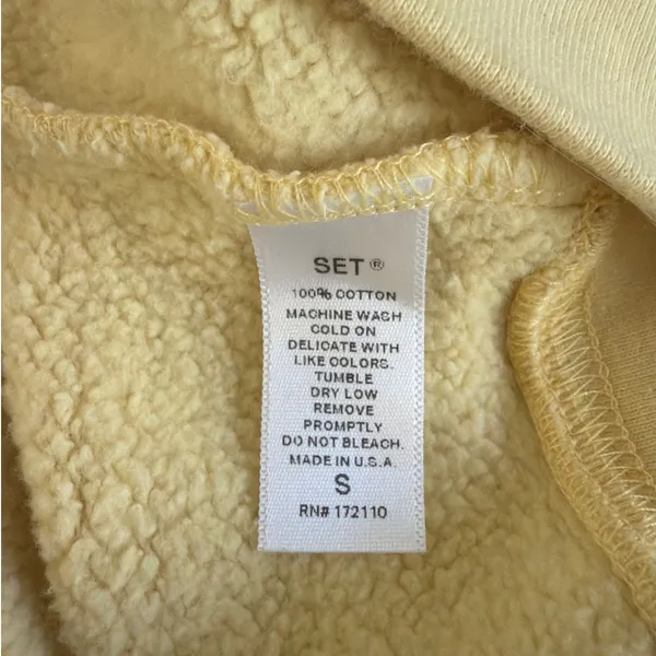 Set Active Zip Up Sweat Jacket Funnel Size S Lemon Yellow - Image 4