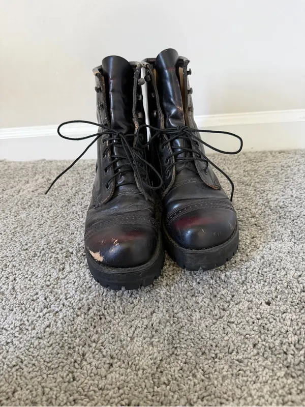 Women's Durango Steel Toe Leather Work Boots Dark Brown Burgundy Accent Size 9 - Image 2