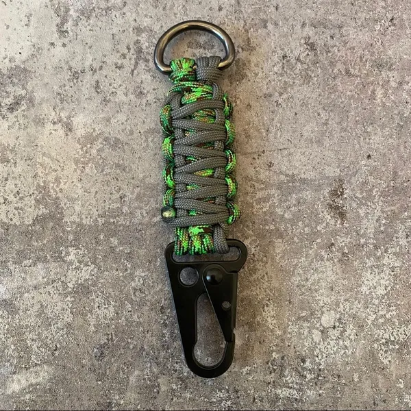Paracord Keychain Handmade USA Unisex Sporty Green Grey NEW King Cobra - Image 5