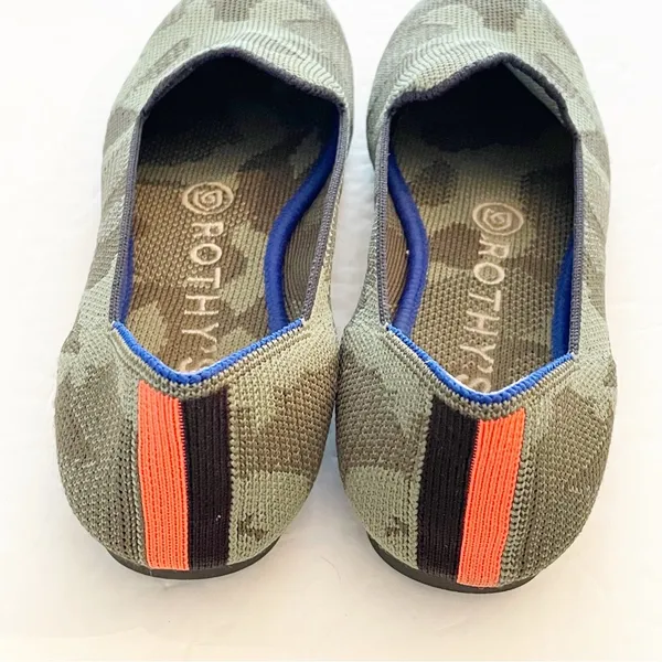 Rothy's Size 5.5 The Loafer Green Camouflage Round‎ Toe Flat Slip on Shoe - Image 4