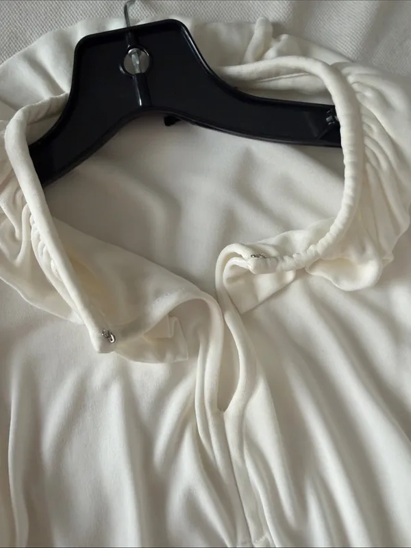 Isabel Marant Cream Gathered Long Puff Sleeve Blouse - Image 6