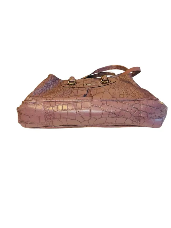 Coach Navy Gray Ashley Crocodile Carryall - Image 6