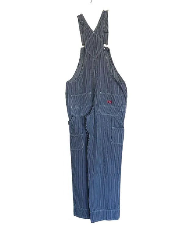 NWT Dickies Relaxed Fit Bib Overalls Rinsed Hickory Stripe Blue White Cotton XS - Image 7