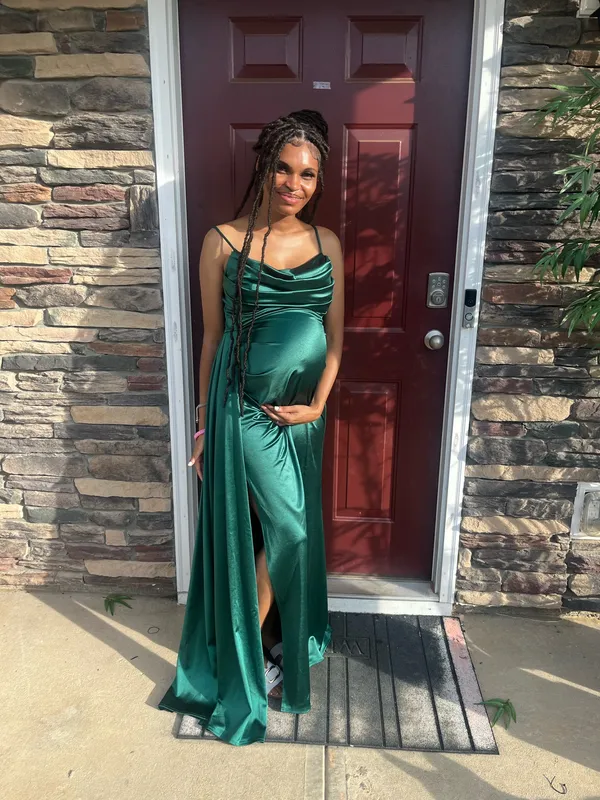 Green Dress Macy's Prom Emerald - Image 5