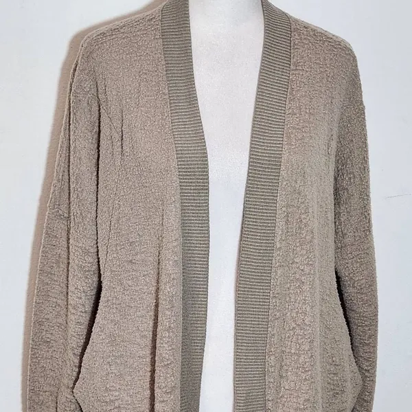Silence + Noise Brown Distressed Open Knit Cardigan Size Small Tan Cardigan - Image 4