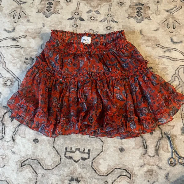 Misa Los Angeles Red Paisley Mini Dress - Image 6