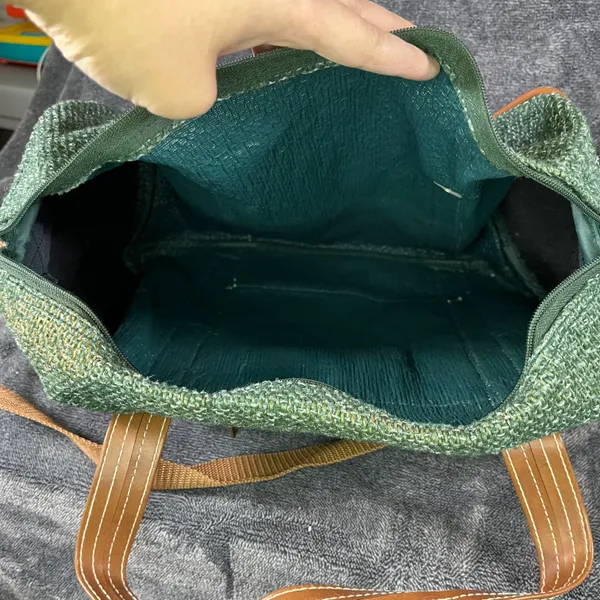 Oscar de la Renta small duffle green tweed - Image 4