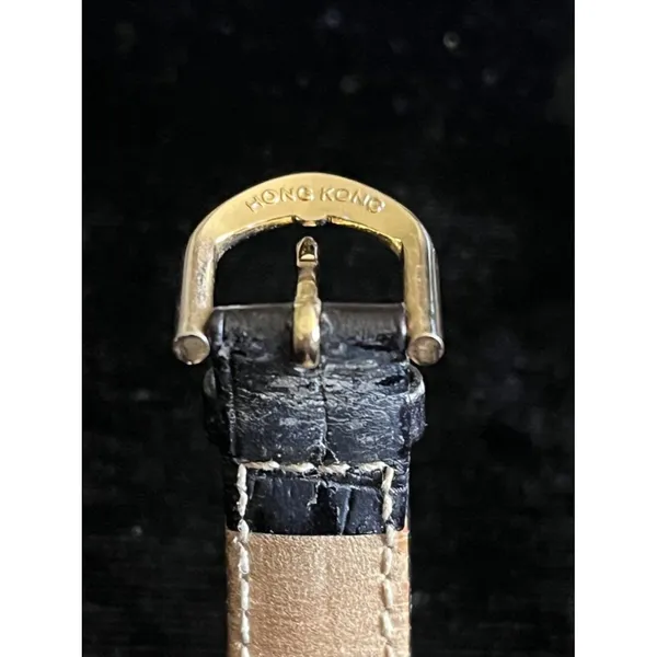 Vintage Gitano Womens Watch Roman Numerals Leather Strap Silver - Image 8