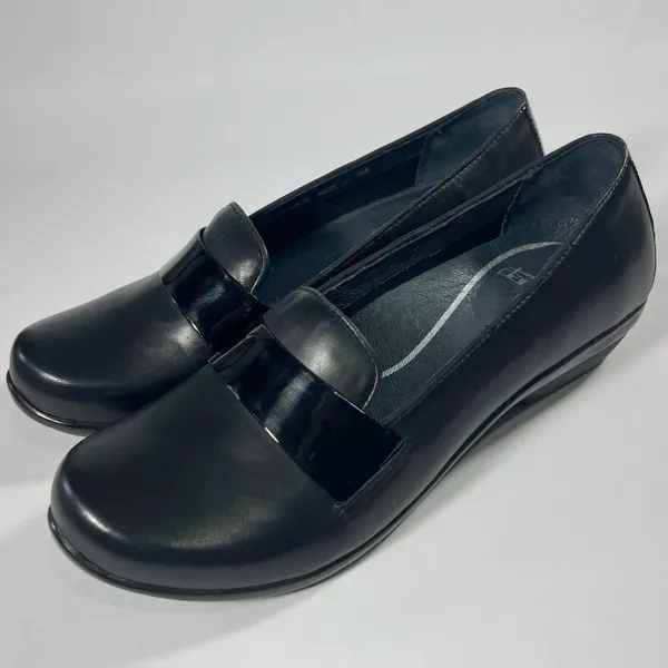 Dansko Oksana Slip-On Loafer Women 38 Black Leather Comfort Low Heel Work Shoes‎ - Image 3