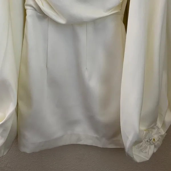 HOUSE OF CB Carlyn Ivory Satin Balloon Sleeve‎ Mini Dress XS NWOT - Image 8