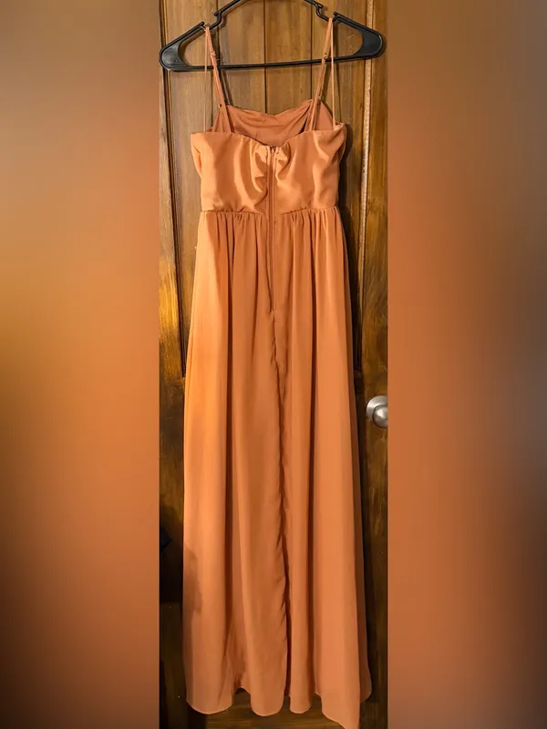 Birdy Grey Spaghetti Strap Maxi Dress in Rust Orange - Image 5