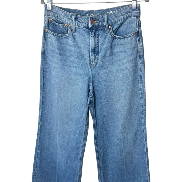 J.Crew Wide Leg Trouser Jeans Light Wash High Rise Capsule Minimalist 27 - Image 3