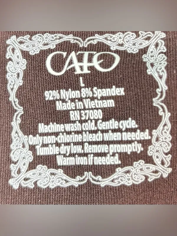 Cato L Nylon Wide Strap Cami Brown Lace-Trim Camisole Top - Image 4