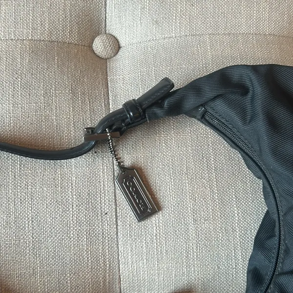Coach Black Nylon Hobo Purse - Image 5