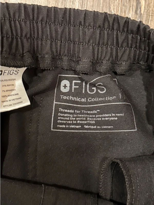 Figs Black Elastic-Waist Cargo Jogger Scrub Pants - Image 8