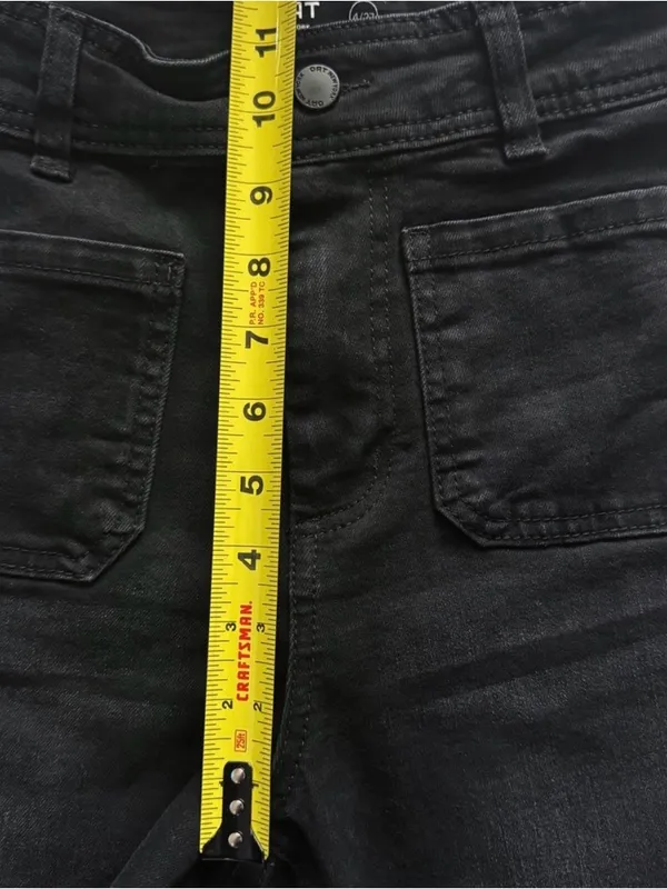 OAT NEW YORK Black Wide Leg Raw Hem Jeans High Rise Women Size 4 27 Grunge Retro - Image 9