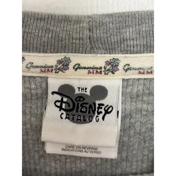 Vtg 90s Disney Catalog Mickey Minnie Mouse Gray Embroidered Crewneck M - Image 3