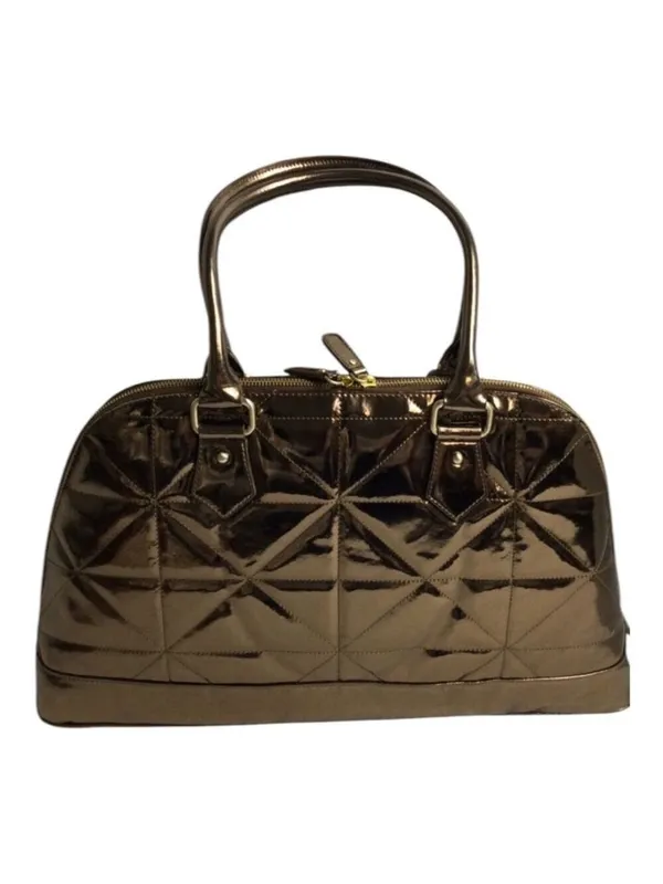 Hot in Hollywood Women's Metallic Quilted Bronze Handbag NWT& Dust-bag Vintage - Image 4