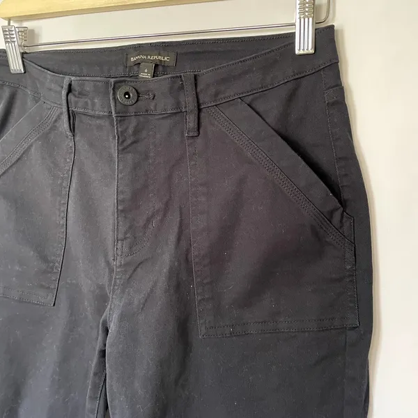 Banana Republic dark navy trousers women's size 6 cotton pants high waisted‎ - Image 2