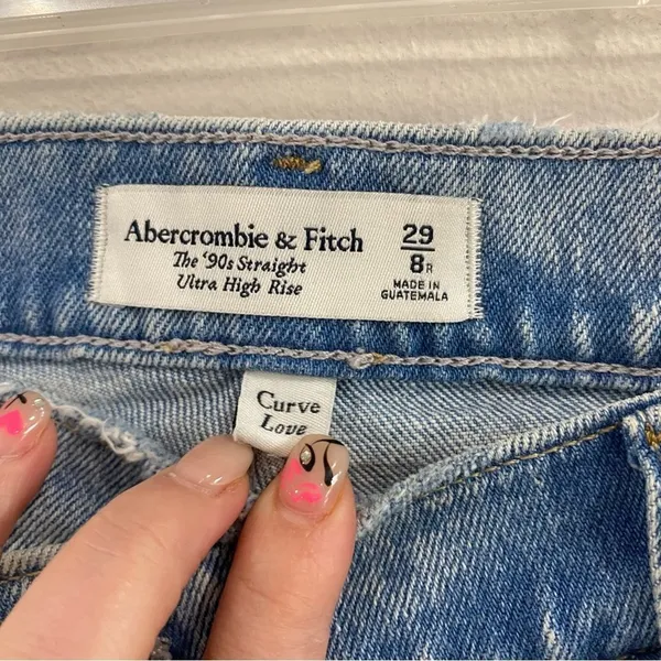 Abercrombie Curve Love Ultra‎ High Rise 90s Straight Jeans 29/8R - Image 5