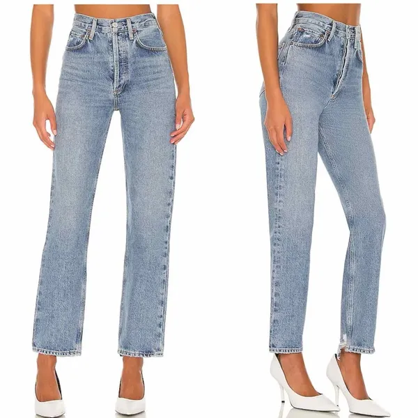AGOLDE 90’s Pinch Waist High Rise Straight Button Fly Jeans Size 31 Endless - Image 5