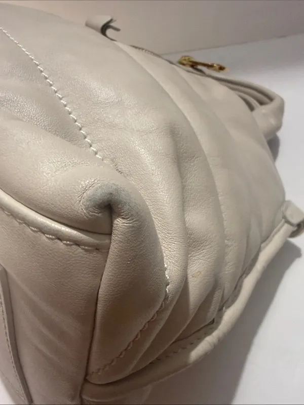 Moncler Amandine Borsa White Leather Puffer Satchel - Image 12