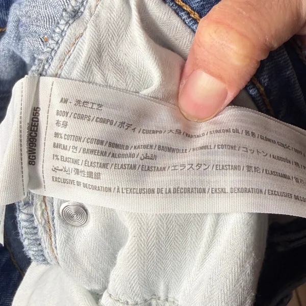 Abercrombie & Fitch‎ Curve Love High Rise Cutoff Shorts Blue Distressed 27 4 - Image 5
