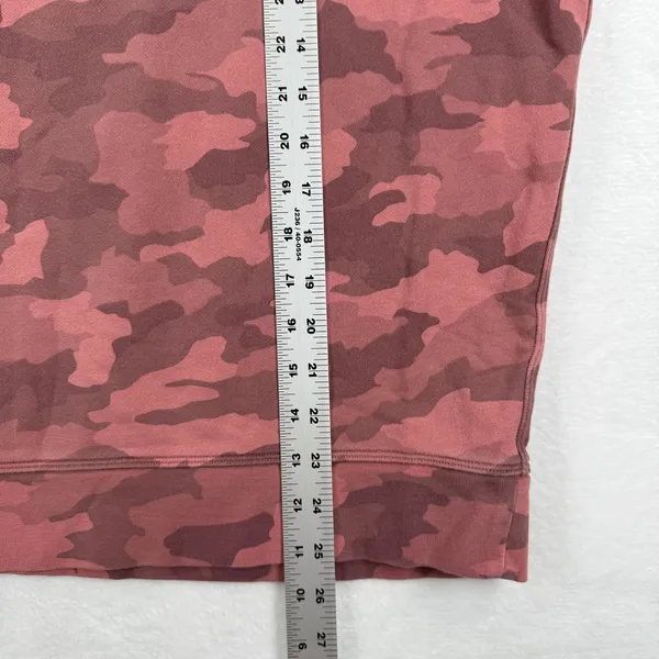 Lululemon Camo Crewneck Sweatshirt Pullover Long Sleeve Red Pink‎ Women 1X READ - Image 3