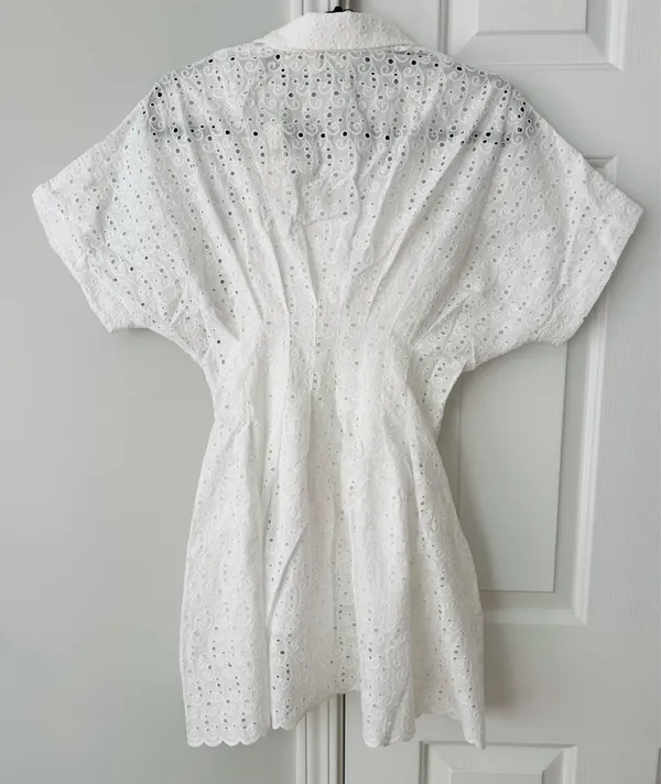 Anthropologie The Tobie Eyelet Mini Shirt Dress by Exquise, Size SP - Image 15
